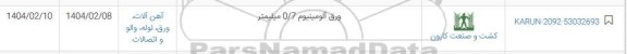 استعلام  ورق آلومینیوم 0.7 میلیمتر 