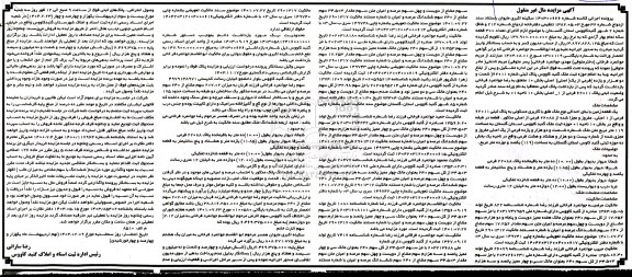 مزایده فروش یک قطعه زمین با بنای احداثی با کاربری مسکونی به مساحت 119 مترمربع