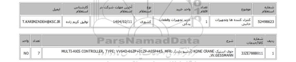 استعلام کنترل کننده ها وتجهیزات جانبی