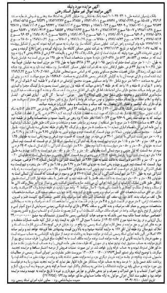 مزایده شش دانگ پلاک 45 فرعی و باقیمانده 46 فرعی از 5938