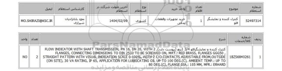استعلام کنترل کننده و نمایشگر فلو