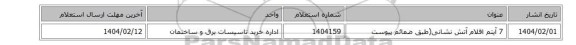 7 آیتم اقلام آتش نشانی(طبق ضمائم پیوست