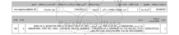 استعلام گیربکسها