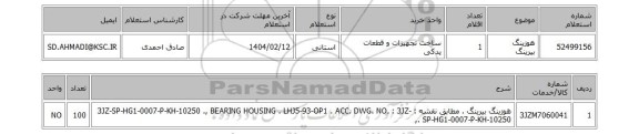 استعلام هوزینگ بیرینگ