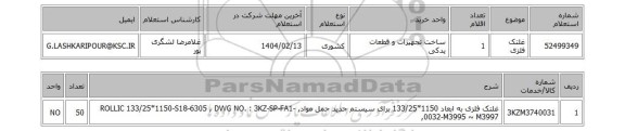 استعلام غلتک فلزی