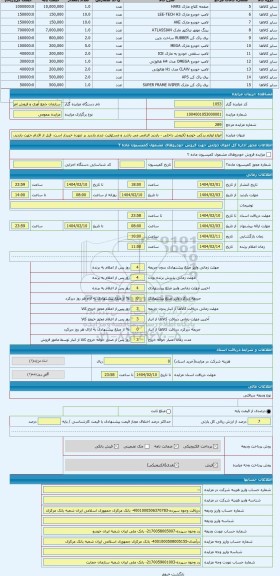 مزایده ، انواع لوازم یدکی خودرو (فروش داخلی - بازدید الزامی می باشد و مسئولیت عدم بازدید بر عهده خریدار است. قبل از اقدام جهت با