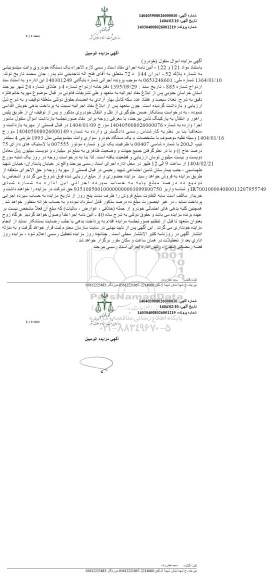 مزایده یک دستگاه خودرو وانت میتسوبیشی