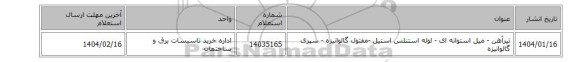 تیرآهن - میل استوانه ای - لوله استنلس استیل -مفتول گالوانیزه - سپری گالوانیزه