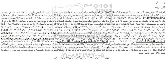 مزایده 78.359 متر مربع مشاع از ملک