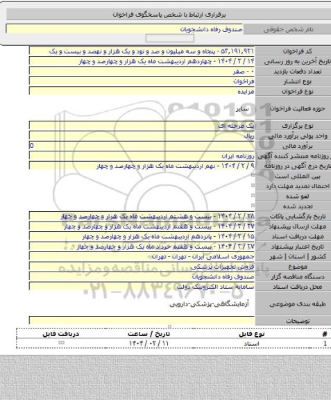 مزایده, فروش تجهیزات پزشکی