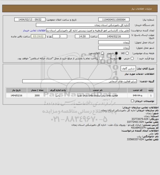استعلام شاربن گاوی
