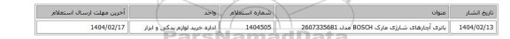 باتری آچارهای شارژی مارک BOSCH مدل 2607335681