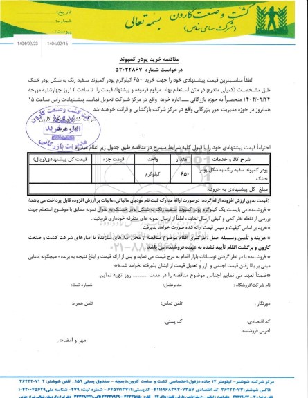 استعلام خرید پودر کمپوند  