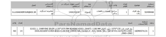 استعلام رولر فلزی رفت