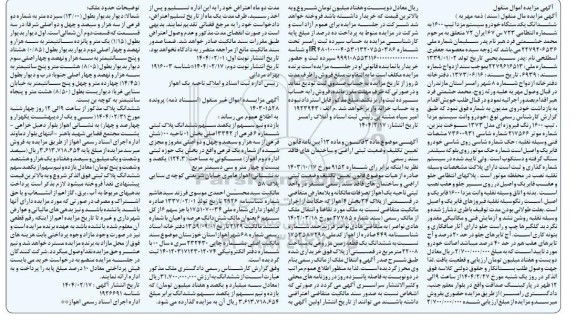 مزایده فروش یکدستگاه خودرو سیستم مزدا تیپ 1600 مدل 1373