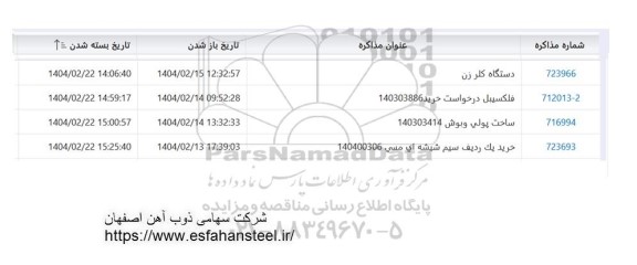 استعلام دستگاه کلر زن .......