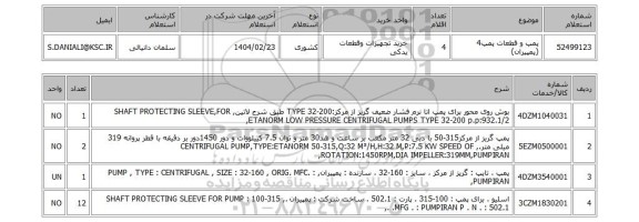 استعلام پمپ و قطعات پمپ4 (پمپیران)