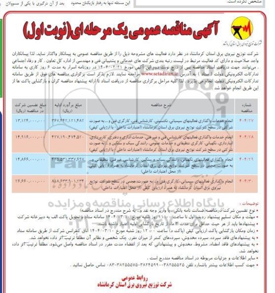 انجام خدمات واگذاری فعالیتهای سیمیانی تکنسینی ،کارشناس فنی ..