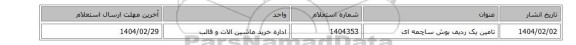 تامین یک ردیف بوش ‎ساچمه ای‏