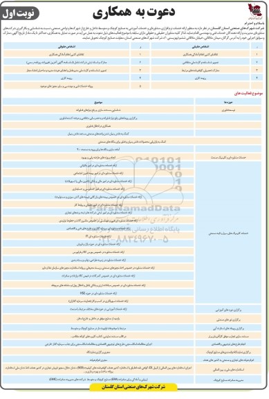 مناقصه دعوت به همکاری به منظور ارائه خدمات نرم افزاری، مشاوره ای و خدمات آموزشی به صنایع کوچک و متوسط داخل و خارج از شهرک ها