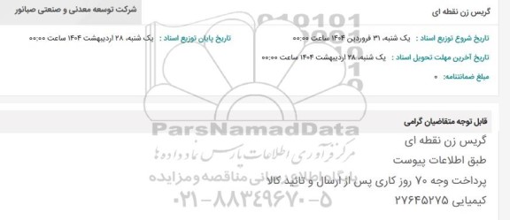 استعلام گریس زن نقطه ای 