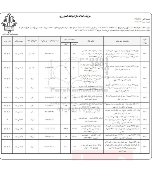 مزایده املاک