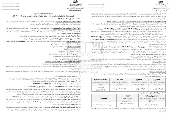 مزایده فروش املاک مازاد