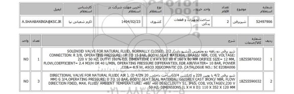 استعلام شیربرقی