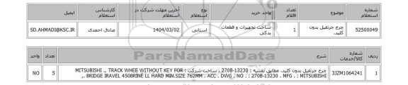 استعلام چرخ جرثقیل بدون کلید.