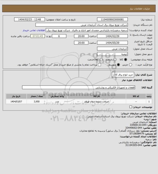 استعلام خرید انواع یراق آلات