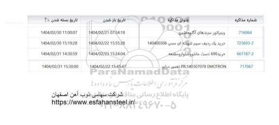 استعلام ویبراتور سرندهای آگلوماشین .....