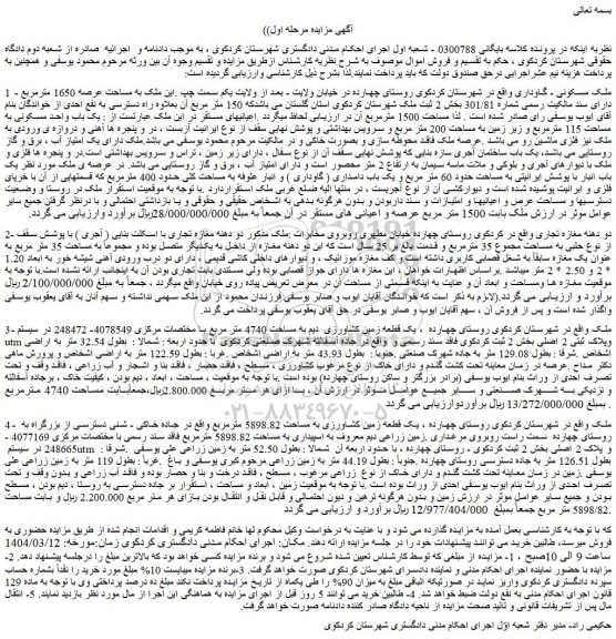 مزایده ملک مسکونی - گاوداری