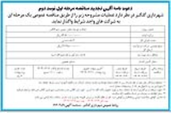 تجدید مناقصه ایجاد و توسعه معابر شهری