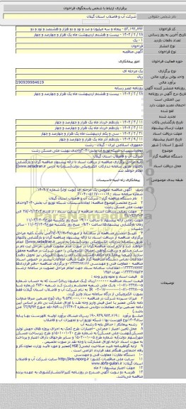 مناقصه, ایجادتاسیسات شبکه توزیع آب بخش۳۰۴۰واحدی نهضت ملی مسکن رشت