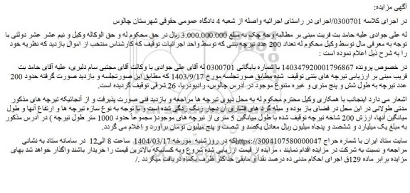 مزایده تعداد 200 عدد تیرچه بتنی