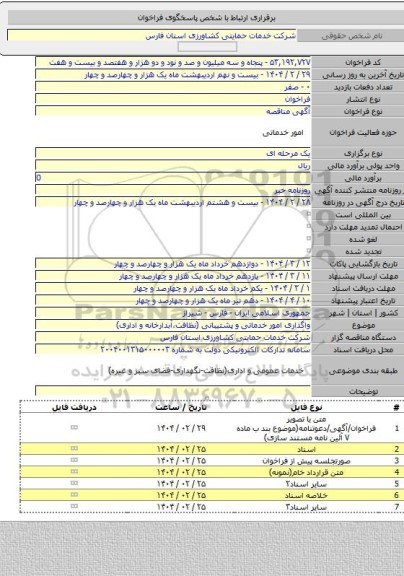 مناقصه, واگذاری امور خدماتی و پشتیبانی (نظافت،آبدارخانه و اداری)