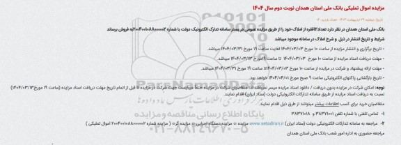 مزایده فروش تعداد 12 فقره از املاک 