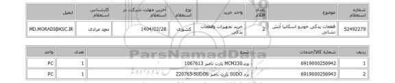 استعلام قطعات یدکی خودرو اسکانیا آتش نشانی
