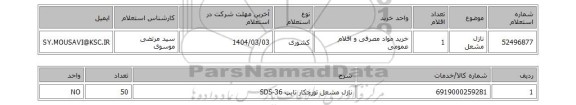 استعلام نازل مشعل