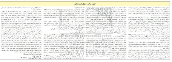 مزایده فروش یک قطعه آپارتمان مسکونی نوع ملک طلق به پلاک ثبتی 394 فرعی از 11079