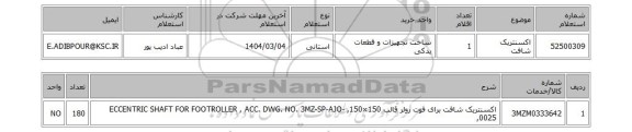 استعلام اکسنتریک شافت