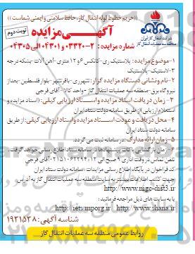 مزایده پلاستیک ری- کانکس 6 و 12 متری- آهن آلات- بشکه درجه 3- لاستیک- پلاستیک- نوبت دوم