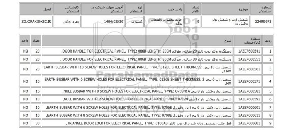 استعلام شمش ارت و شمش نول روکش دار