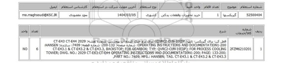 استعلام گیربکسها
