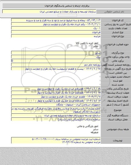 مزایده, اجاره تعداد ۶ باب ساختمان ویلایی واقع در دهکده فرهنگی تفریحی زاینده رود در شهرستان چادگان اصفهان