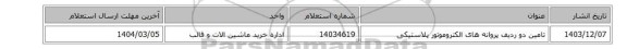 تامین دو ردیف پروانه های الکتروموتور پلاستیکی