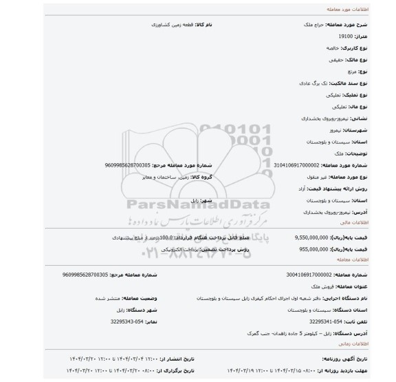 مزایده، ملک