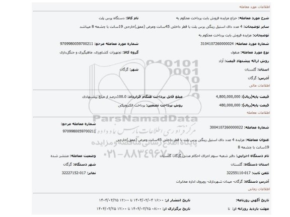 مزایده، مزایده فروش بابت پرداخت محکوم به