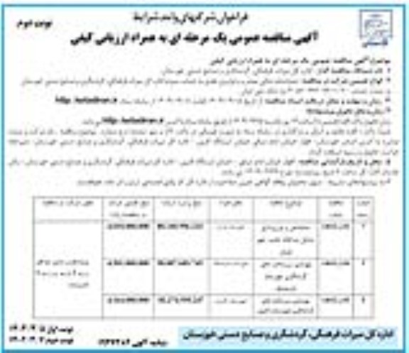 مناقصه ساماندهی و نورپردازی ساحل رودخانه .... / نوبت دوم