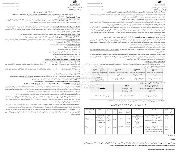 مزایده فروش املاک مازاد